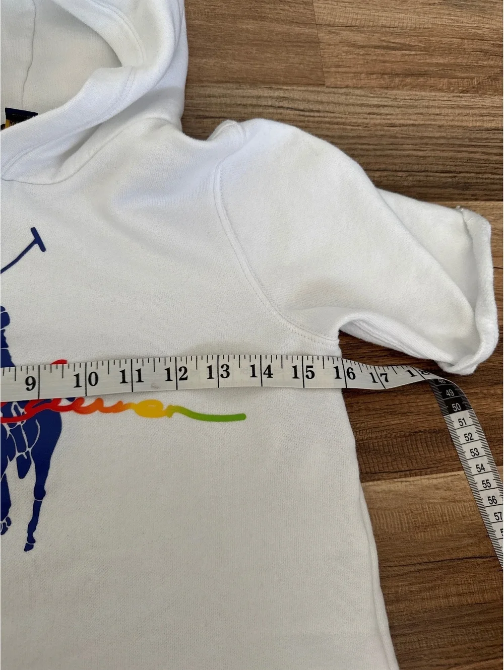 Polo Ralph Lauren Girls Hooded Sweatshirt Dress White Big Pony Size 12-14 L